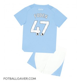 Manchester City Phil Foden #47 Fotballklær Hjemmedraktsett Barn 2023-24 Kortermet (+ korte bukser)